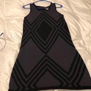 Gray and black sweater dress
